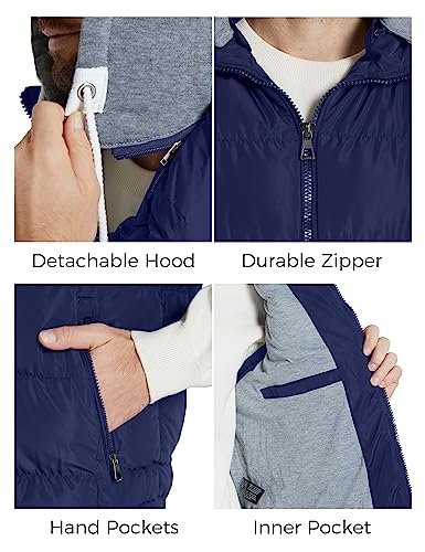 Image of ZSHOW Men's Puffer Vest Removable Hooded Vest Outdoor Winter Vest