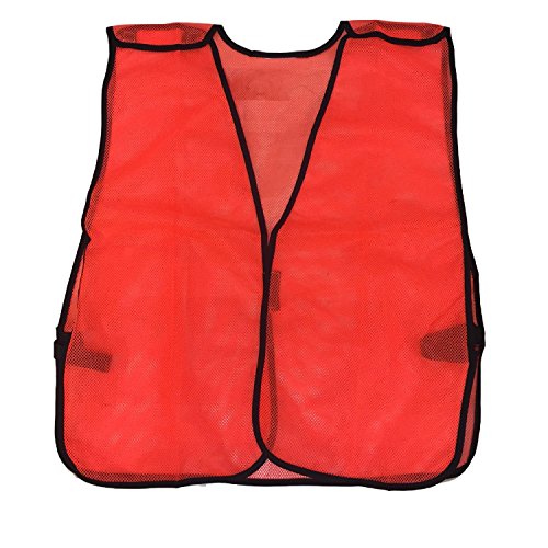 General Purpose Safety Vest Mesh, High-Visibility Breakaway (Large, Orange)