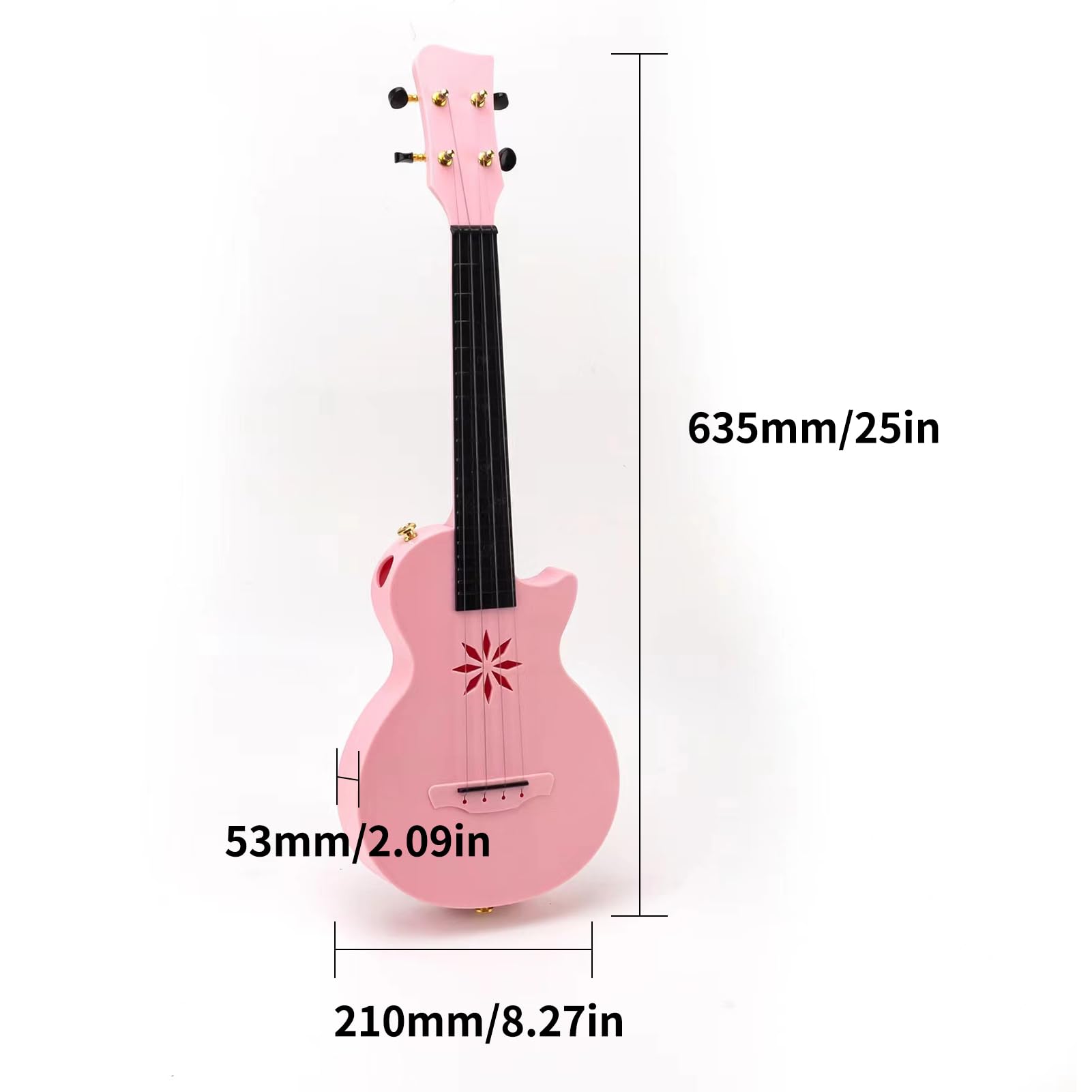 Ukulele da 25 Pollici 4 Corde Ukulele in Fibra di Carbonio Uke Portatile con Borsa per Il Trasporto per Principianti Adulti Adolescenti Strumento a Corde Professionale