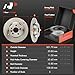 A-Premium 11.88 inch (301.7mm) Rear Solid Disc Brake Rotors + Ceramic Pads Kit Compatible with Select Land Rover Models - Range Rover Evoque 2012 2013 2014 2015, 6-PC Set