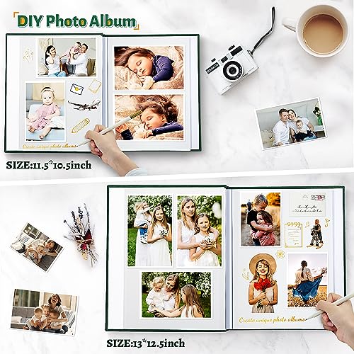 Image of Artfeel Photo Album Self Adhesive Scrapbook,60 Pages Large Photo Book for 4x6,5x7,8x10 Pictures,DIY Album for Baby Wedding Family Travel Birthday,with Metallic Pen and Scraper