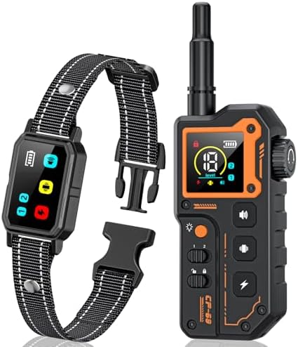 AI Dog Shock Collar (10-120Lbs) - 3300FT Dog Training Collar with Remote, IPX7 Waterproof Collar with Beep, Vibration, Safe Shock for Large Medium Small Dogs, Keypad Lock and Flashing Light