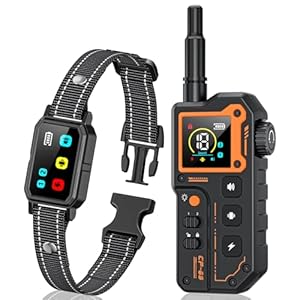 AI Dog Shock Collar (10-120Lbs) – 3300FT Dog Training Collar with Remote, IPX7 Waterproof Collar with Beep, Vibration, Safe Shock for Large Medium Small Dogs, Keypad Lock and Flashing Light