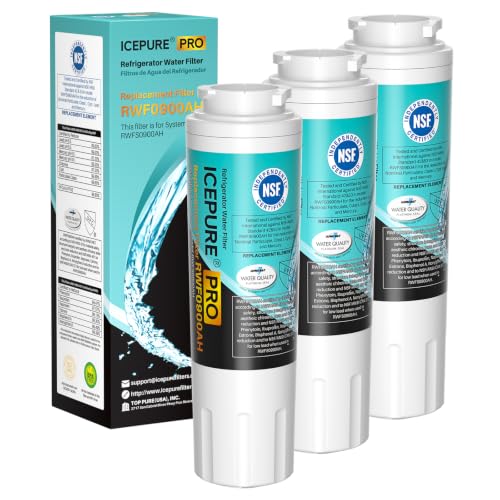 Image of ICEPURE PRO UKF8001 NSF /ANSI 53&42 Certified Replacement Everydrop EDR4RXD1, Filter 4, Maytag UKF8001AXX UKF8001P, Whirlpool 4396395 WF-UKF8001 FMM-2 MPF15090 SGF-M9 Refrigerator Water Filter 3PACK