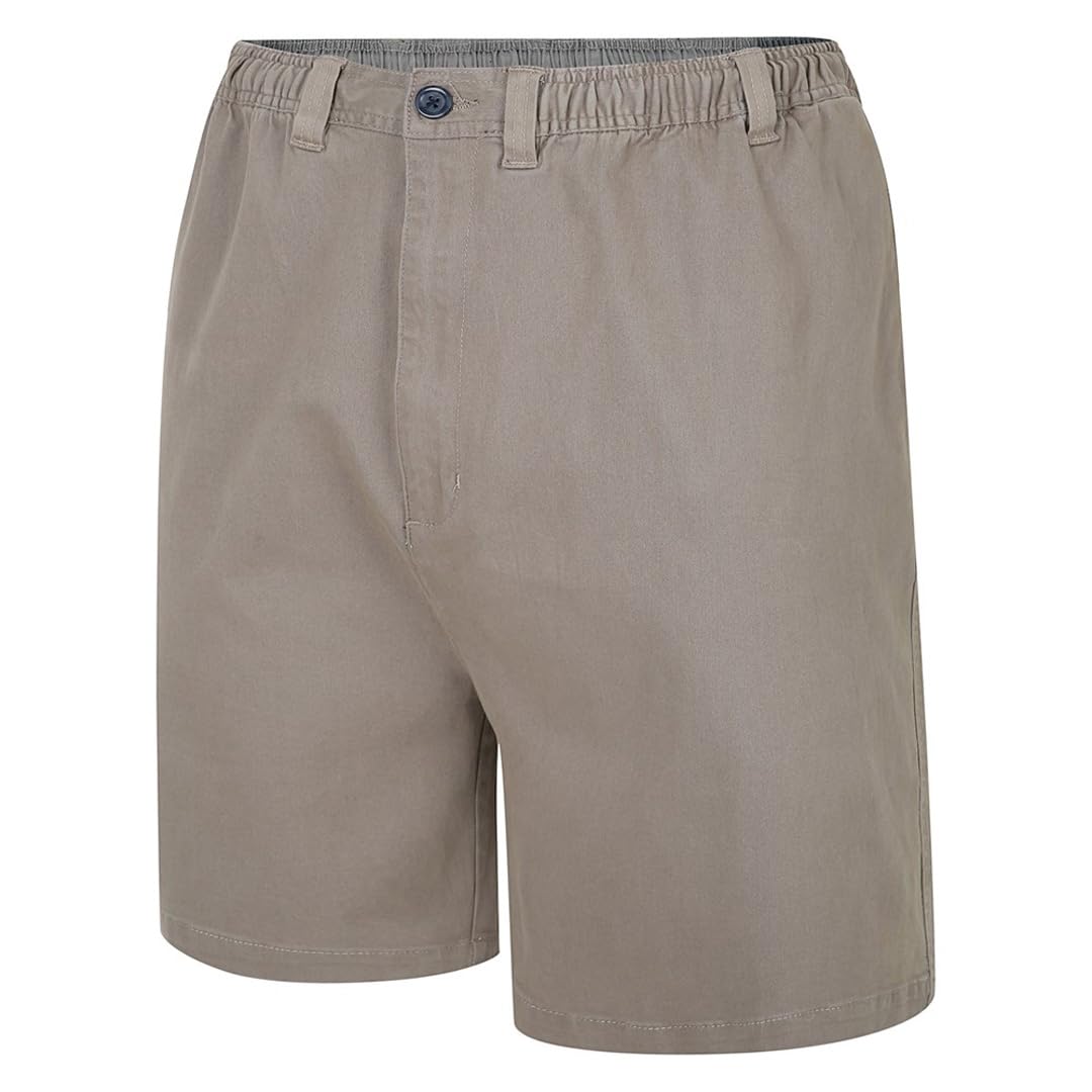 Espionage Rugby Shorts Stretch Plain Elasticated Waist Casual Mens Plus Size ST019A (UK, Alpha, 4XL, Plus, Regular, Putty)