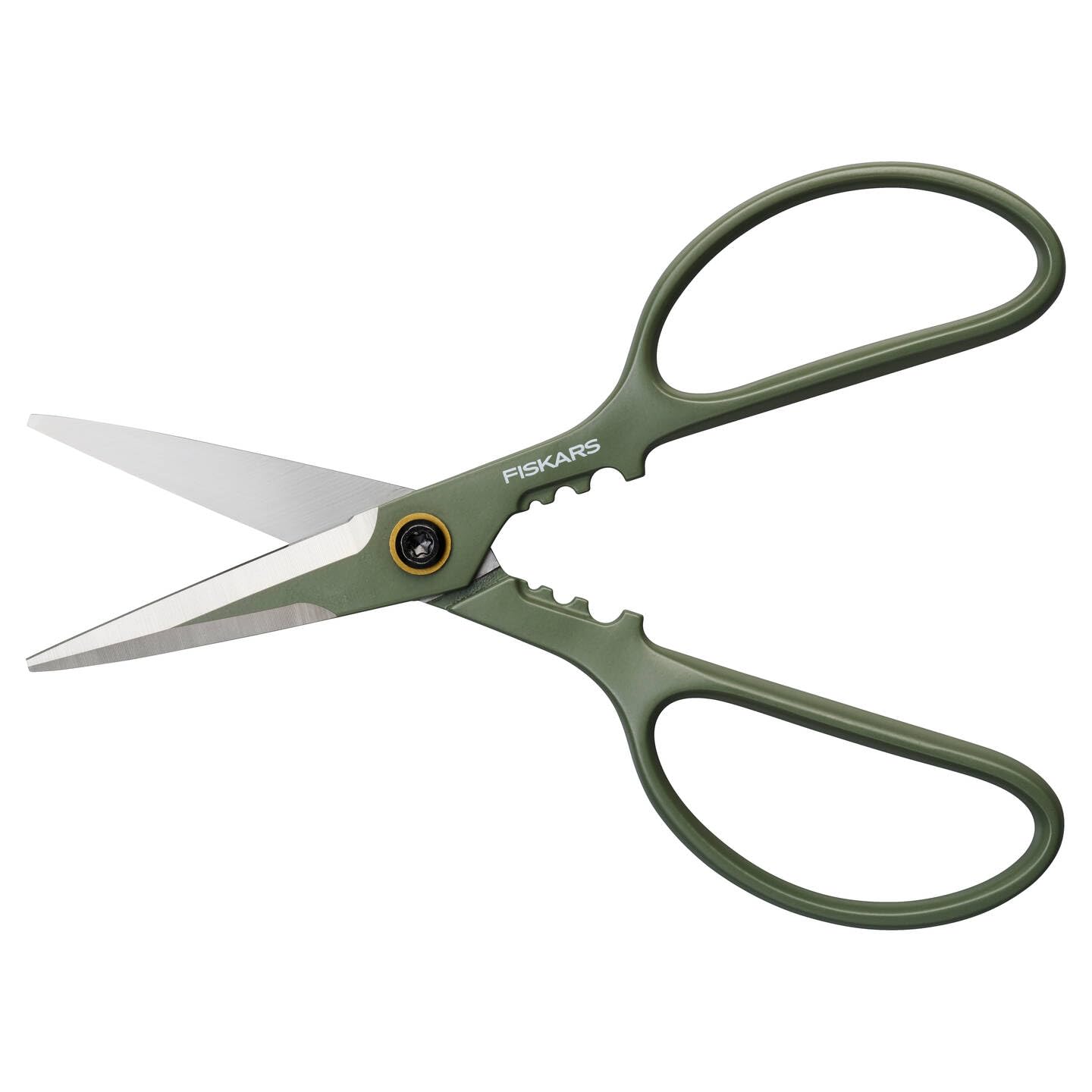 Fiskars Cesoie per Piante con Supporto, Cura delle Piante Urbane, Per Tagli Netti su Piante da Interni e Fiori, Lunghezza Totale 18,8 cm, Acciaio Inox/Plastica, Verde Scuro/Nero, 1075316