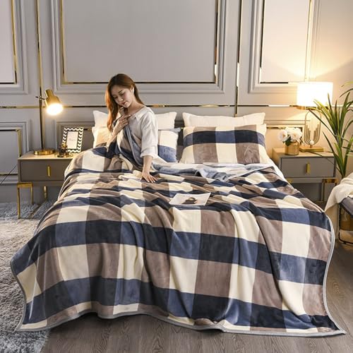 Couverture pour canape et decoration salon flanelle douce marron - 2