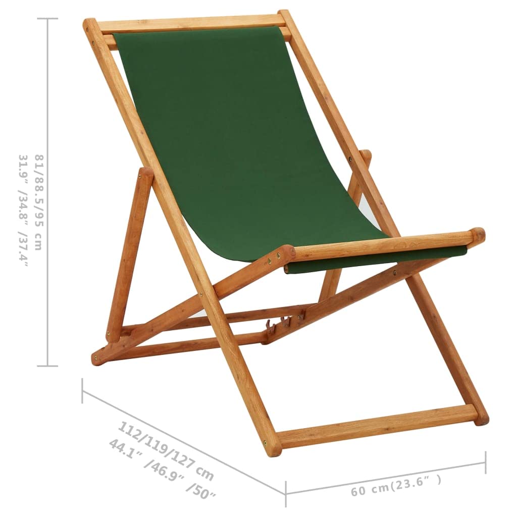 Campingstuhl Klappbar 60 cm Breit, Gartenstuhl aus Eukalyptusholz mit 3-Fach verstellbarem Rücken, Strandstuhl Leicht & Faltbar für Garten Balkon Camping und Outdoor