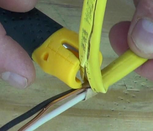 Miniatura 6 de IDEAL Electrical 45-025 Lil' Ripper Stripper - Pelacables con hoja de corte, muesca en V, clip de hoja plana