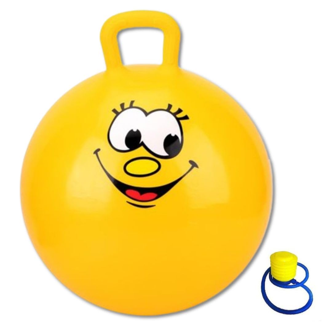 RVKA Sit and Bounce Rubber Hop Jumping & Bouncing Ball for Kids with Manual Air Pump| Handle Ride Bouncy Hop Ball for Indoor & Outdoor Entertainment (Multi-Design/Multi-Color) (1pcs - 45 Cm) (B0D9LVH7C4) Amazon Price History, Amazon Price Tracker