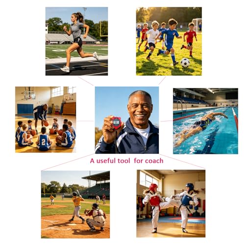Image of Stop Watch, BESTWYA Stopwatch (Pack of 4,B) | Large LCD Screen Handheld Count Up Stopwatch with Time Calendar Clock for Coaches, Kids' Training, Swimming, Running, Sport
