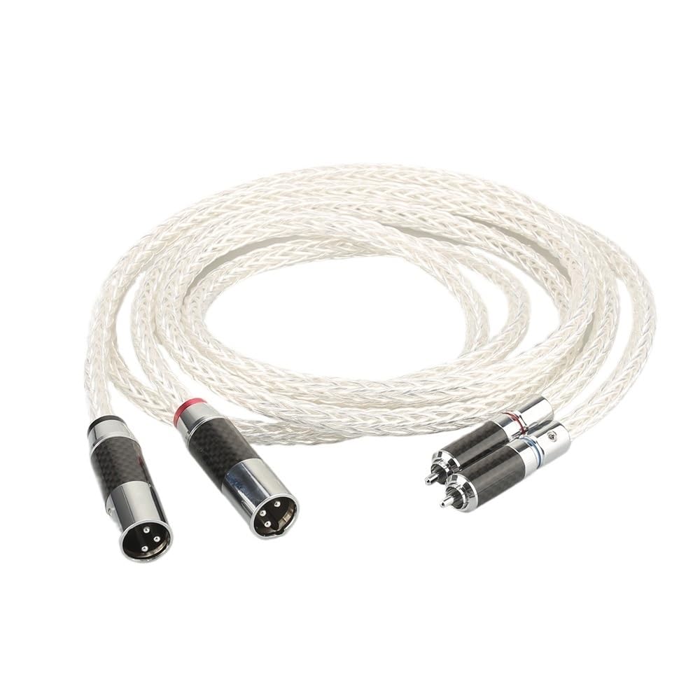 Câble audio HiFi XLR plaqué argent OCC, liaison RCA mâle mâle femelle 1m