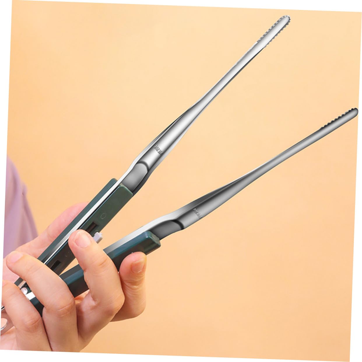 FELTECHELECTR Food Clip Sawtooth Clamp Practical Steak Clip Reusable Grill Clamp Comfortable Grip Heatproof for Bbq Party