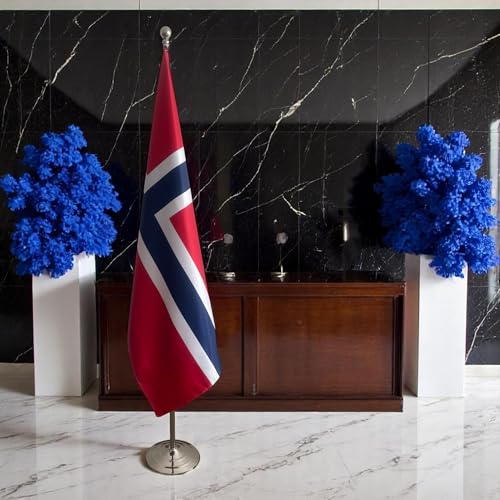 Drapeau norvégien mât base bureau événementiel CN1-NO