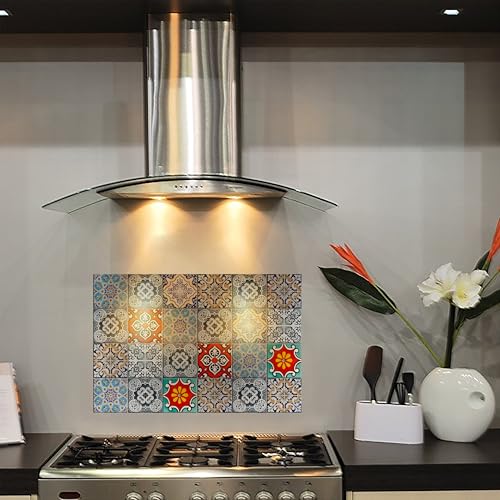 Image of WallDesign Mosaic Tile Self-Adhesive Sticker - 16 x 24 inch Waterproof Easy Clean Durable Vinyl Decorative Film for Kitchen Counter, Washbasin, Table, Wall, Cupboard