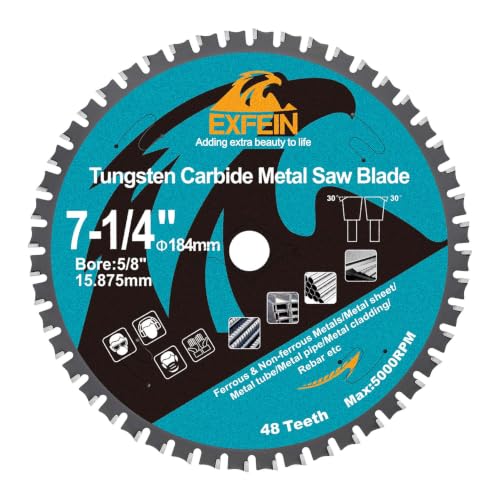 7-1/4" x 5/8" Arbor 48T Metal Cutting TCT Circular Saw Blade