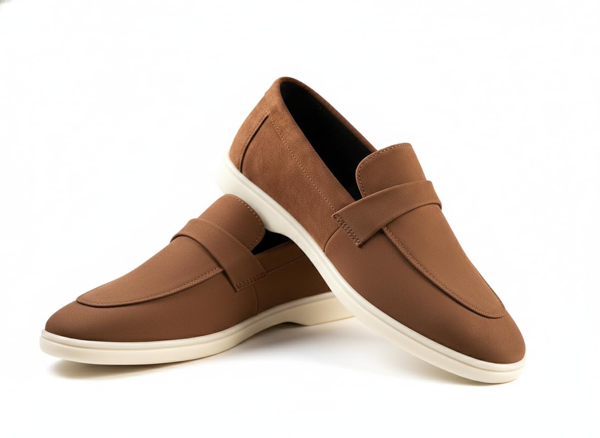 Men’s Suede Slip On Shoes | TPR Sole | Lightweight Comfortable Fit | Casual Everyday Wear | Durable Stylish Footwear-image-38