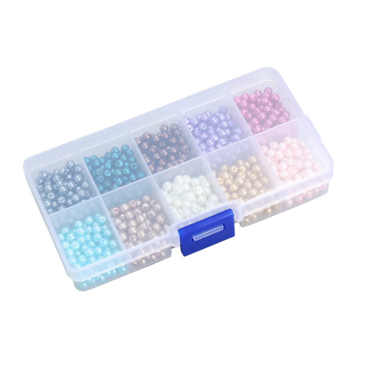 NUOBESTY 3 Sets Gemischte Runde Glasperlen Schmuckherstellungsset Gefärbte Lose Perlen Zum Basteln Von Halsketten Und Ketten 1000 Stück * 3