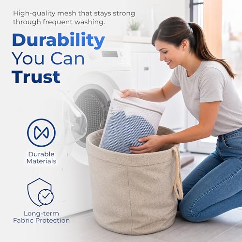 Handy-Laundry-Zippered-Mesh-Bags-4-Pack-12x16-Honeycomb-for-Delicates-4-Pack-Zippered-Honeycomb-Mesh-Bags-12x16-Machine-Washable-for-Lingerie-Socks-Underwear-Delicates-Wash
