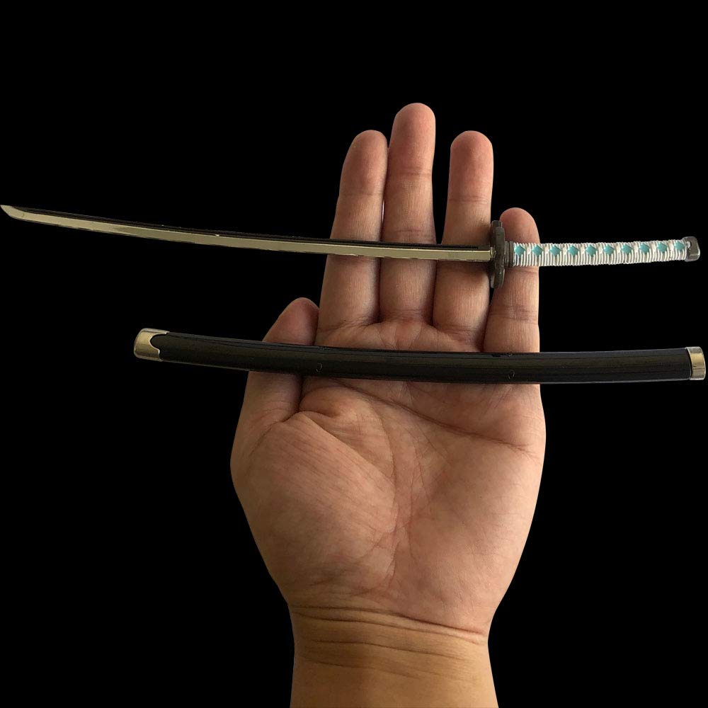 Demon Slayer 1/6 10'' Inches Kamado Tanjirou Samurai Sword Katana Knife Toys Action Figures Game Collection Sword Party Supplies Gift Metal Room Decoration (Kamado Tanjirou-1)