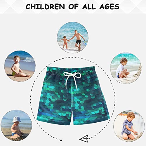 visesunny Cool Mermaid Scale Boys Funny Toddler Swim Trunks Boy Bathing Suit Quick Dry Kids Beachwear Sports Running Board Shorts4