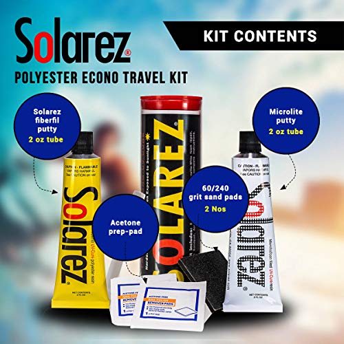 image for SOLAREZ UV Cure Surfboard Ding Repair Econo Travel Kit - Polyester and