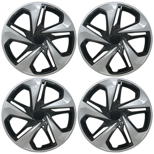 HubStar Hubcap Replacement for Honda Civic 2016-2024 16-inch Premium Replica Silver-Charcoal Two-Tone Wheel Cover (Set of 4)