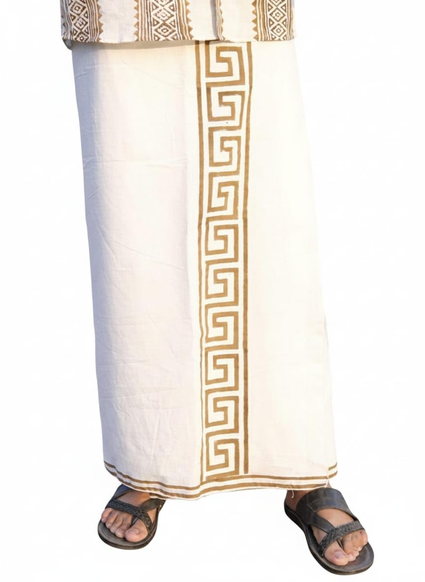 Rivan Dhoti for Men & Women – Handcrafted Cotton Dhoti with Tribal Border Print, Ethnic Boho Pants, Comfortable Free Size-image-22