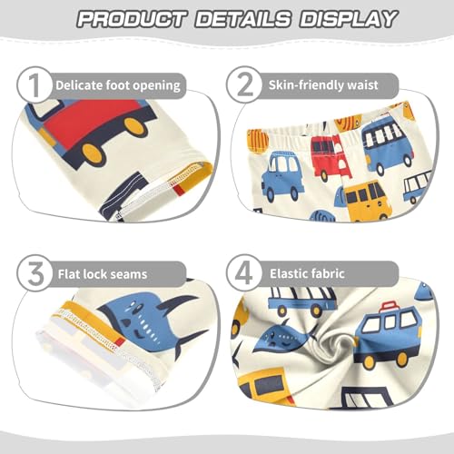 Bolaz Toddler Girls Leggings Printed Yoga Pants Leggings Airplane Car for Kids3