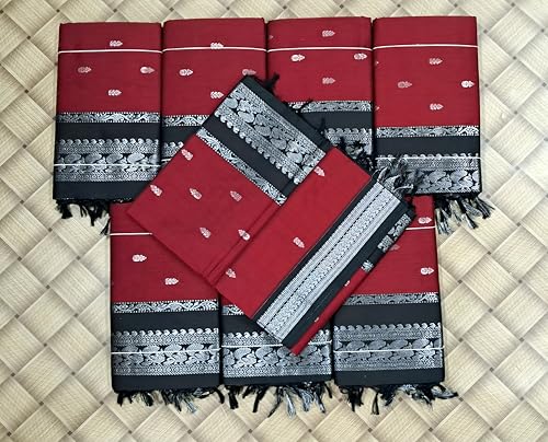 Image of South Cotton Gadwal Saree for Women | Celebrity Inspired Traditional Ethnic Wear | Chettinad & Kalyani Cotton Sarees | Soft Cotton Saree with Blouse Piece