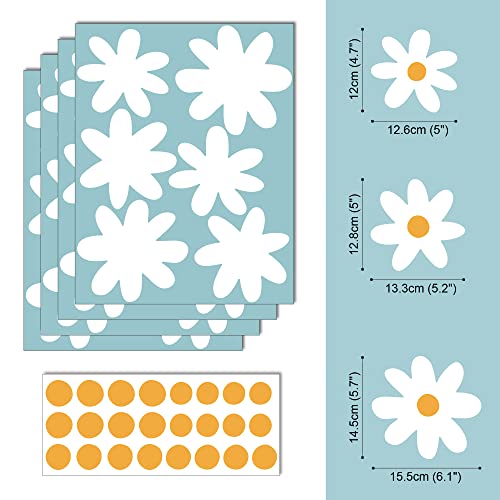 Vinilo decorativo flores blancas para pared hoja 14.5x11.8 in miniatura 6