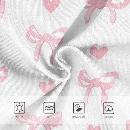 Wusikd Pink Ribbon Bow Heart (3) Girls' Underwear Cotton Girls Briefs Soft Toddler Underwear 2T3