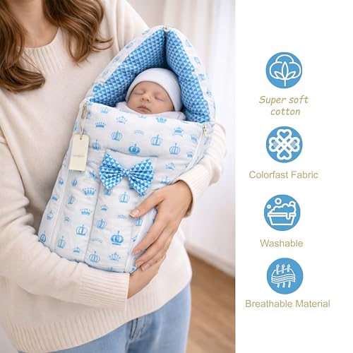 Image of Infantbond by fareto All Season use Baby Essentials Combo | Baby Products | Baby Gift Set | Baby Combo Set for New Born (0-6months)(Pack of 41)(Blue taj)