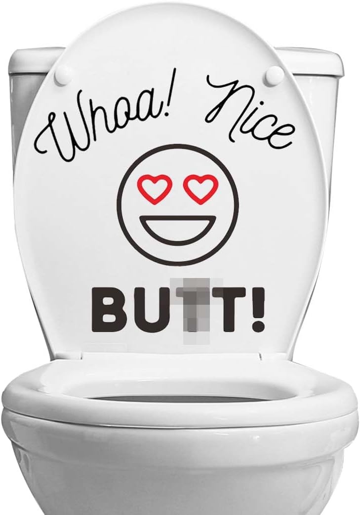 Krinisou Toilet Stickers Lid Decals Funny, Nice Butt Toilet
