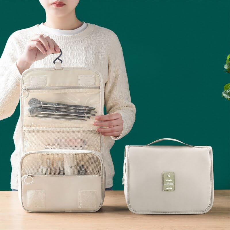 Borsa da Toilette, Trousse per Il Trucco, Borse cosmetiche da Viaggio, Organizer per Articoli da Toilette, Contenitore Impermeabile, Gancio da Bagno, Astuccio da Toilette