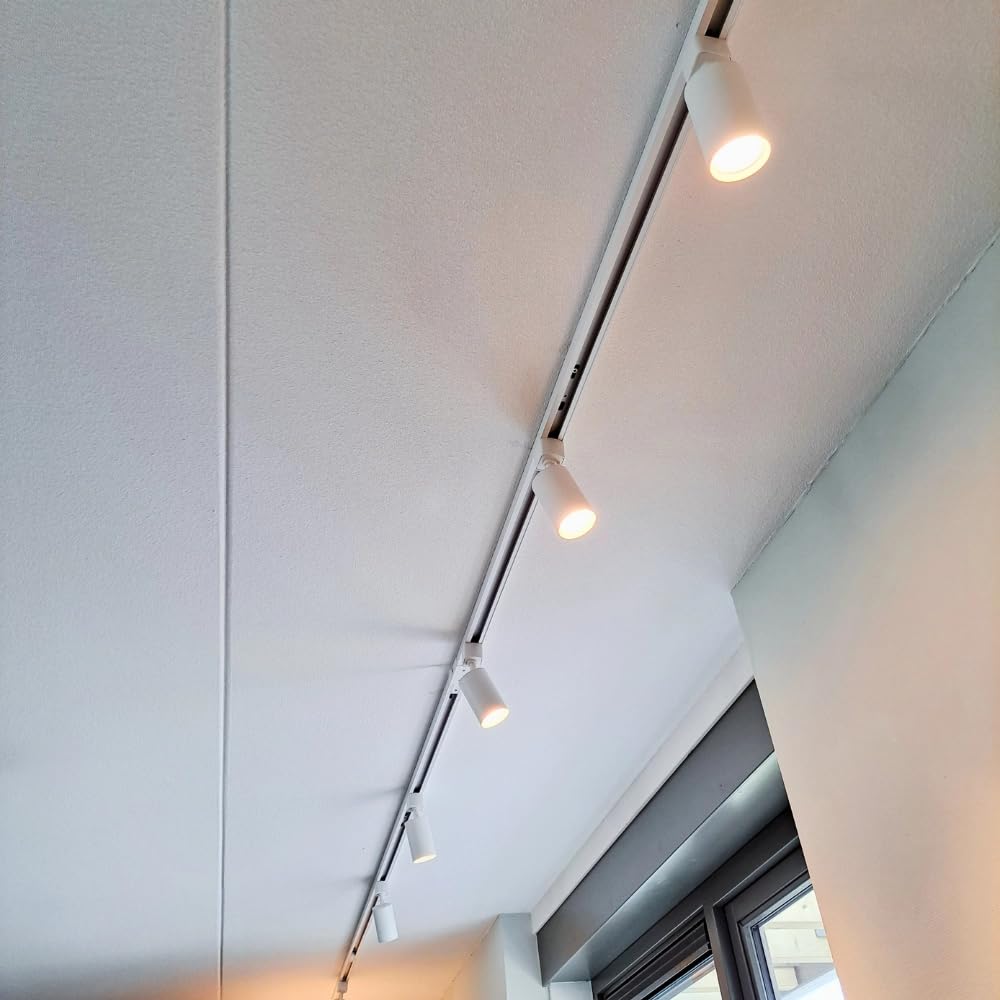 Qub Focus III 1-Phasen Led Schienensystem - 400cm - 6x GU10 Spots Schienensystem lampen - 4x 1m Lichtschienensystem - I-Form - Deckenstrahler Schwarz - Erweiterbar & flexibel - LED-kompatibel