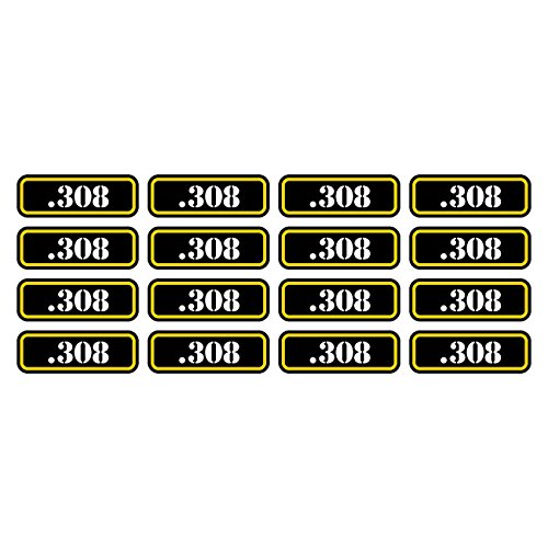 (16x) .308 Ammo Can Sticker Set Decal Self Adhesive Bullet 308 Label Waterproof Outdoor Vinyl Decal