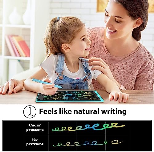 Image of HOMESTEC Writing Board, 12 Inches, Colourful Display, LCD Electronic Painting Board for Children, Display Children's Laptop for Notes /Drawing, Optimal Paper Replacement, Children's Toy from 3 Years