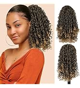 AISI BEAUTY Curly Ponytail Extension Drawstring Ponytails for Black Women 14 Inch Fake Ponytail S...