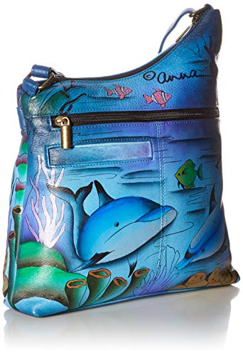 Anna by Anuschka Women's Genuine Leather Medium Asymmetric Cross Body | Hand Painted Original Artwork2