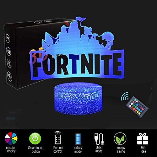 3D Luz de noche Ilusión óptica Lámpara LED Luz de noche Fortaleza...
