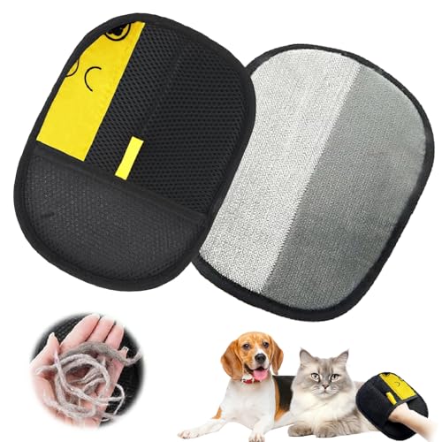 Cat Hair Remover Gloves, 2 Pcs Guante magnético de Pelo de Gato, Guantes de Aseo versátiles, Double Sided Pet Deshedding Glove, Cat Remover Static Glovesfor Quitar el Pelo de la Ropa, Sofas, Carpets