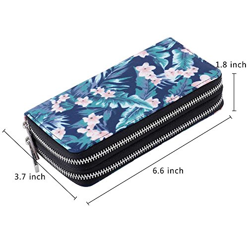 Image of XEYOU Double Zipper Long Clutch Wallet Cellphone Wallet for Women with Removable Wristlet Strap for Credit Card, Cash, Coin, Bill