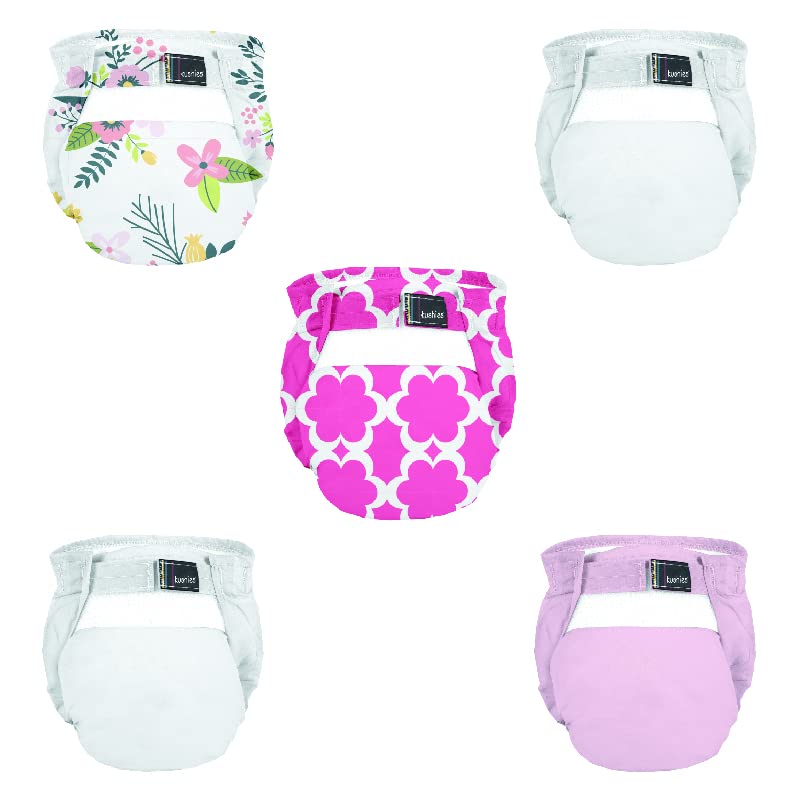 Couches lavables écologiques Domiva 0-4 kg lot de 5 assortiment imprimé fleur