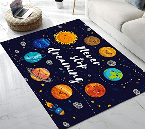 Area Rug Cute Solar System Area Rug for Living Room Bedroom Playing Room...