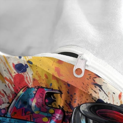 Funda de edredón juvenil graffiti de coches en 3D para decorar dormitorios infantiles 8
