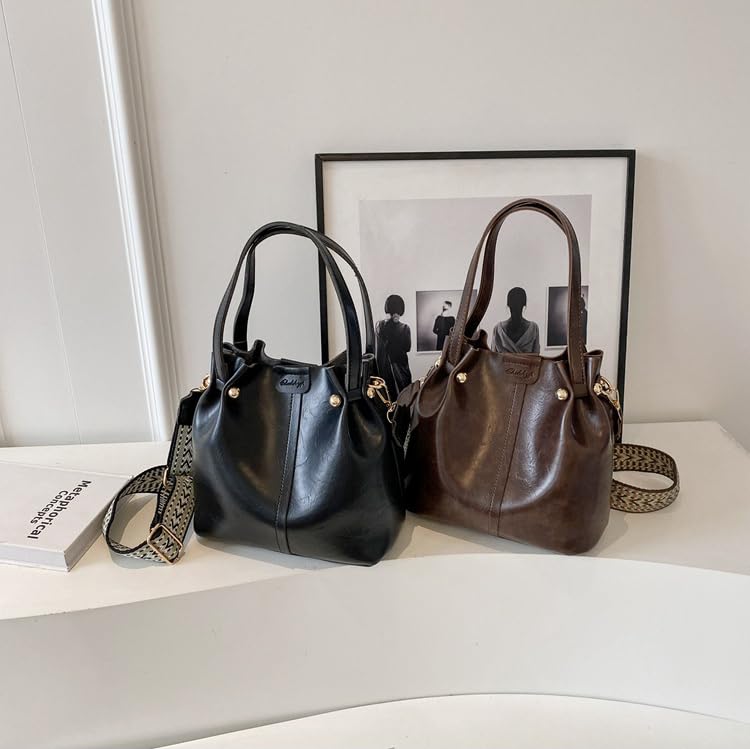 Image of Hobo Bags for Women Crossbody Purses and Handbags Bucket Purse Faux Leather with Detachable Long Strap
