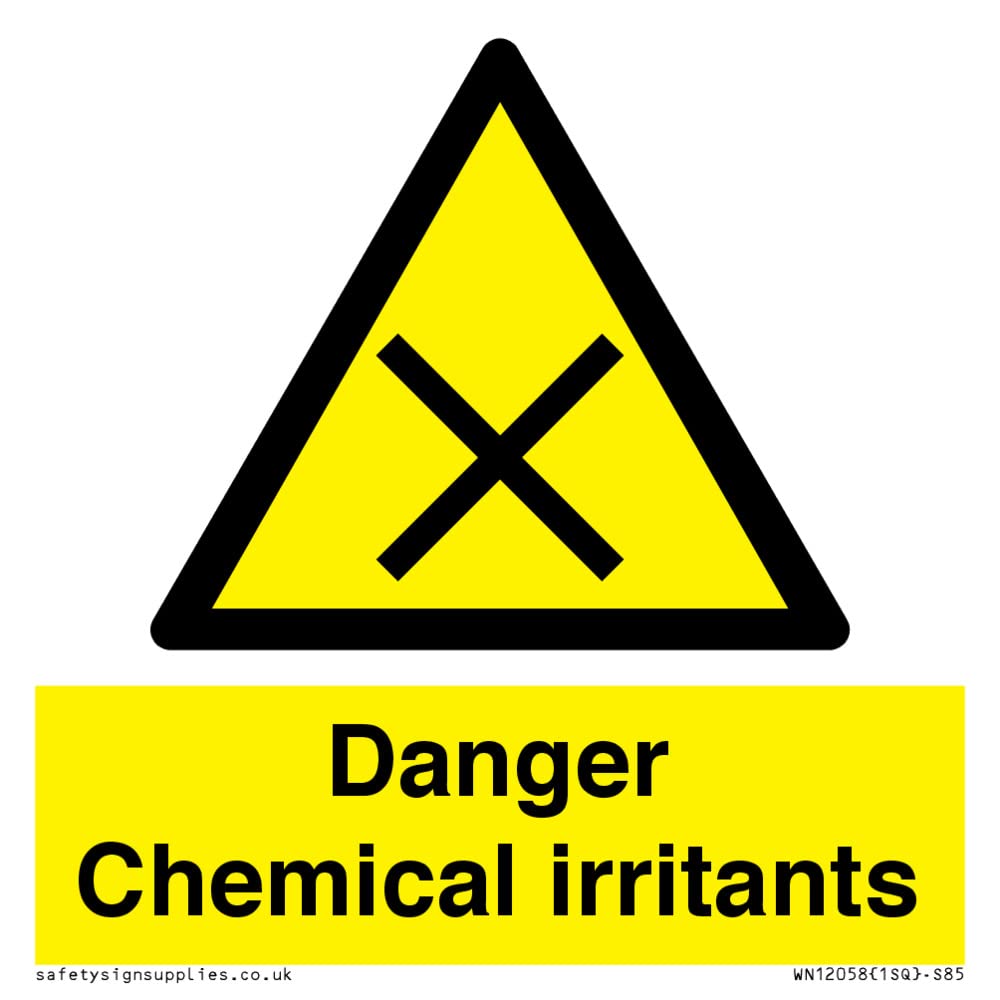 Danger Chemical irritants Sign - 85x85mm - S85