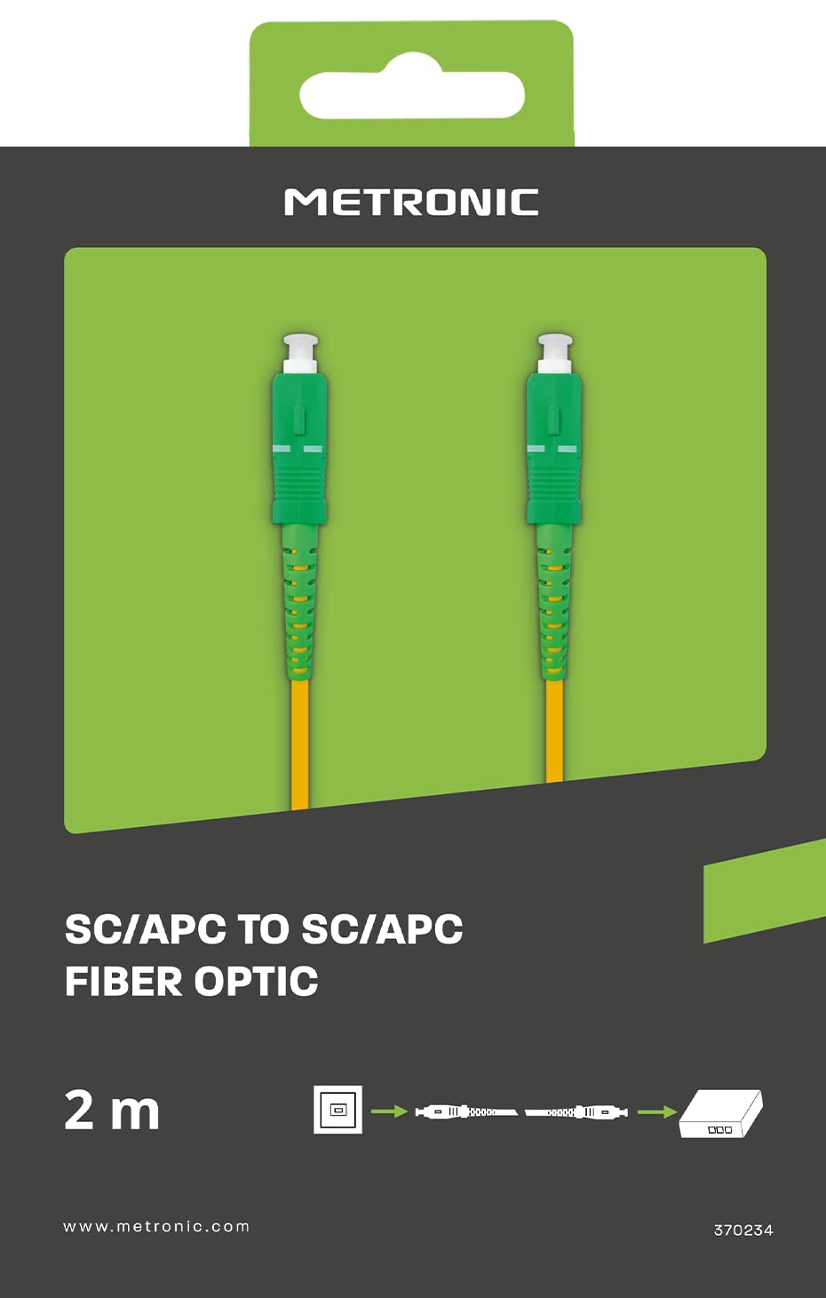 Câbles Réseau Metronic 370234 Câble Fibre Optique Monomode 2 M - Orange