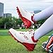 Fiiuos Men's Baseball Shoes black white Outdoor High-Tops Lace-Up Non-Slip Spikes Football Turf Shoes For Men Competition/Training Combat Boots Baseball Sneakers (White/Red, Adult, Men, 8.5, Numeric, US Footwear Size System, Medium)